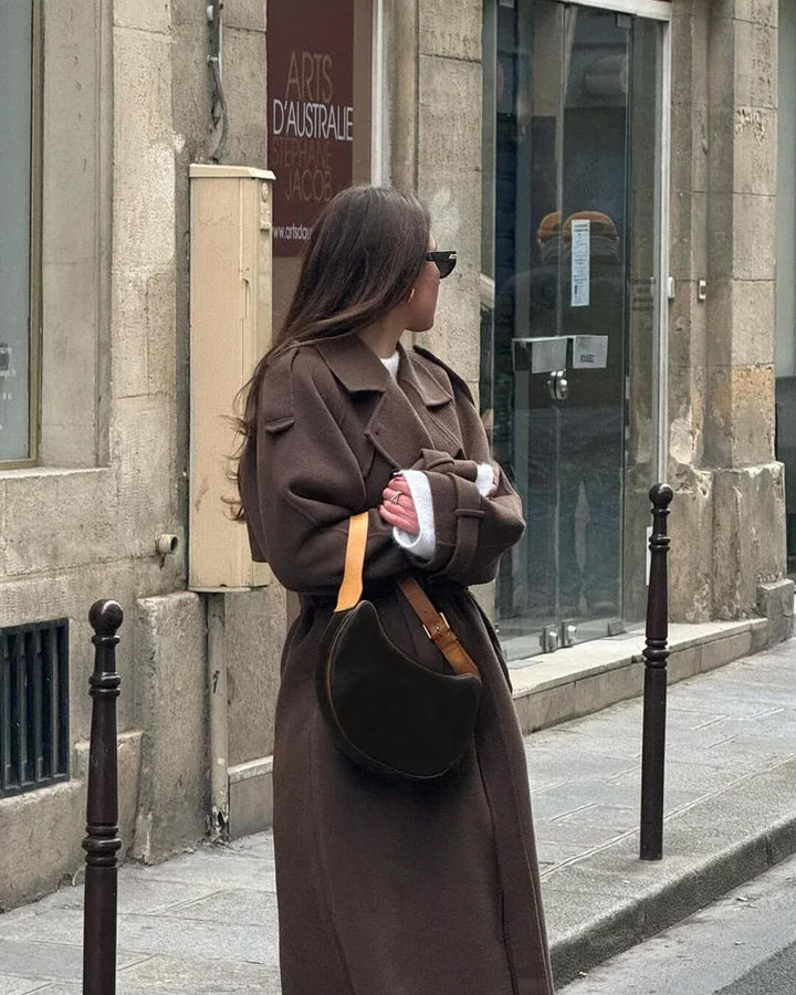 Birthe | Dame Lang Vinter Trench Frakke i Uld