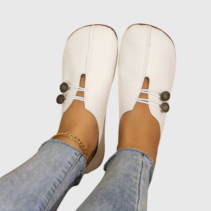 Dagmar | Kvinders Forårs Casual Slip-On Flade Sko med Knap