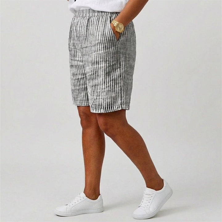 Sofia | Dame Afslappet Stribet Shorts Elastisk Talje Sommer