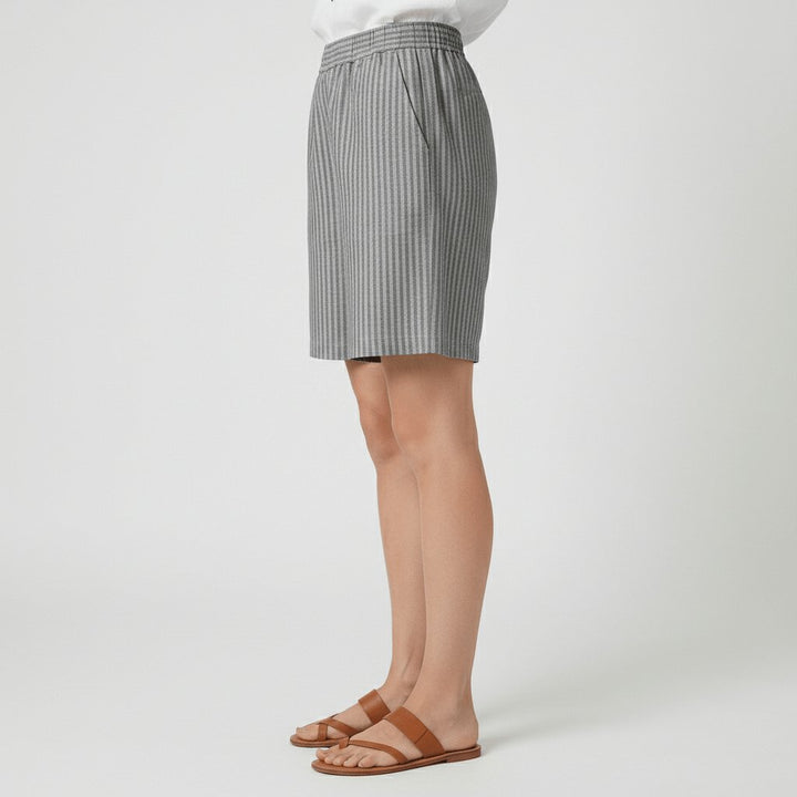 Sofia | Dame Afslappet Stribet Shorts Elastisk Talje Sommer