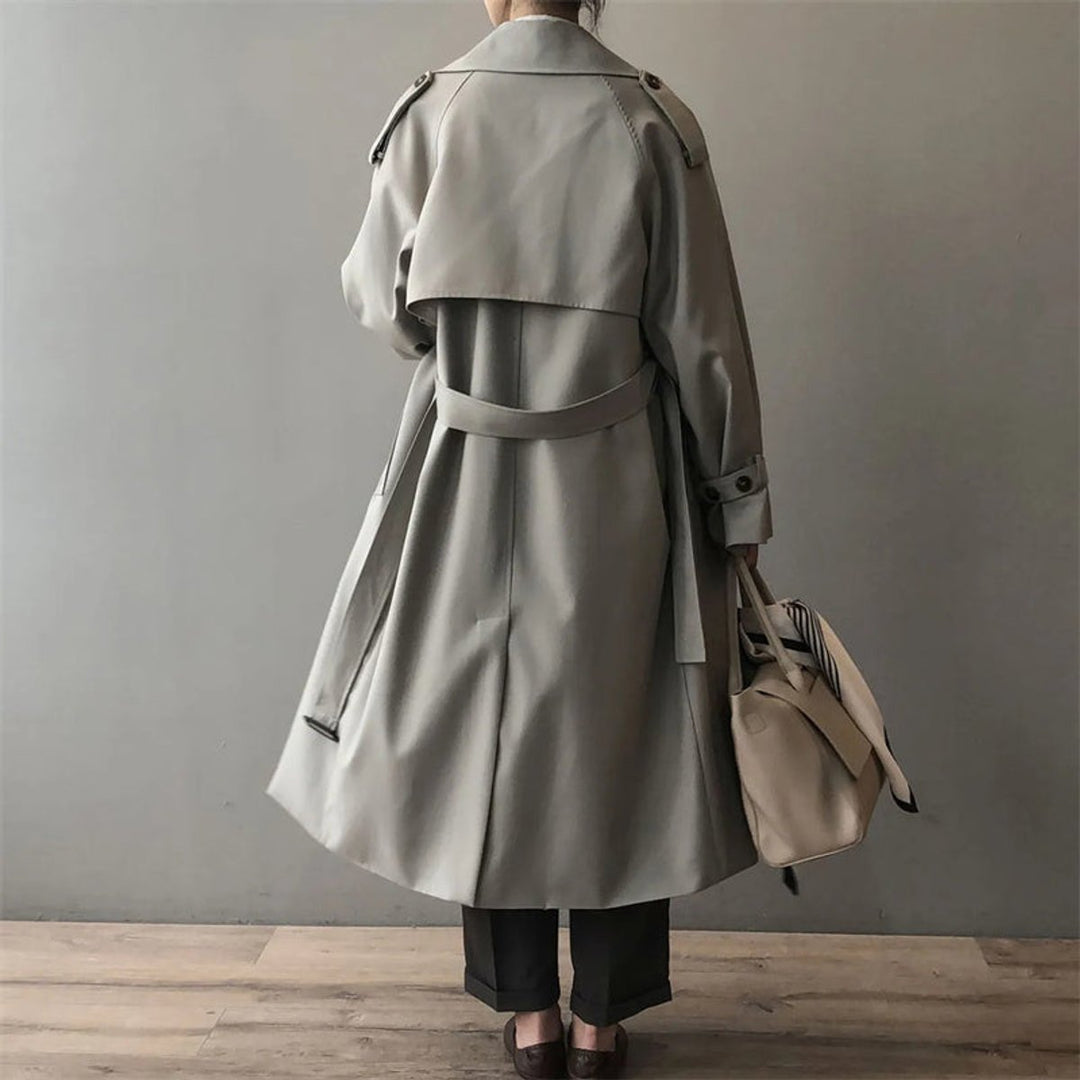 Lea | Dame Dobbeltknappet Vandafvisende Longline Trench Coat