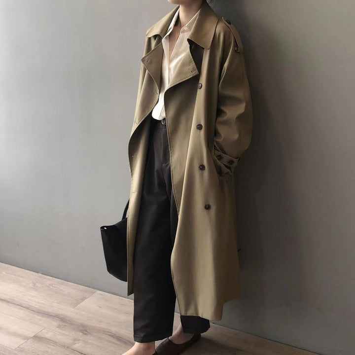 Lea | Dame Dobbeltknappet Vandafvisende Longline Trench Coat