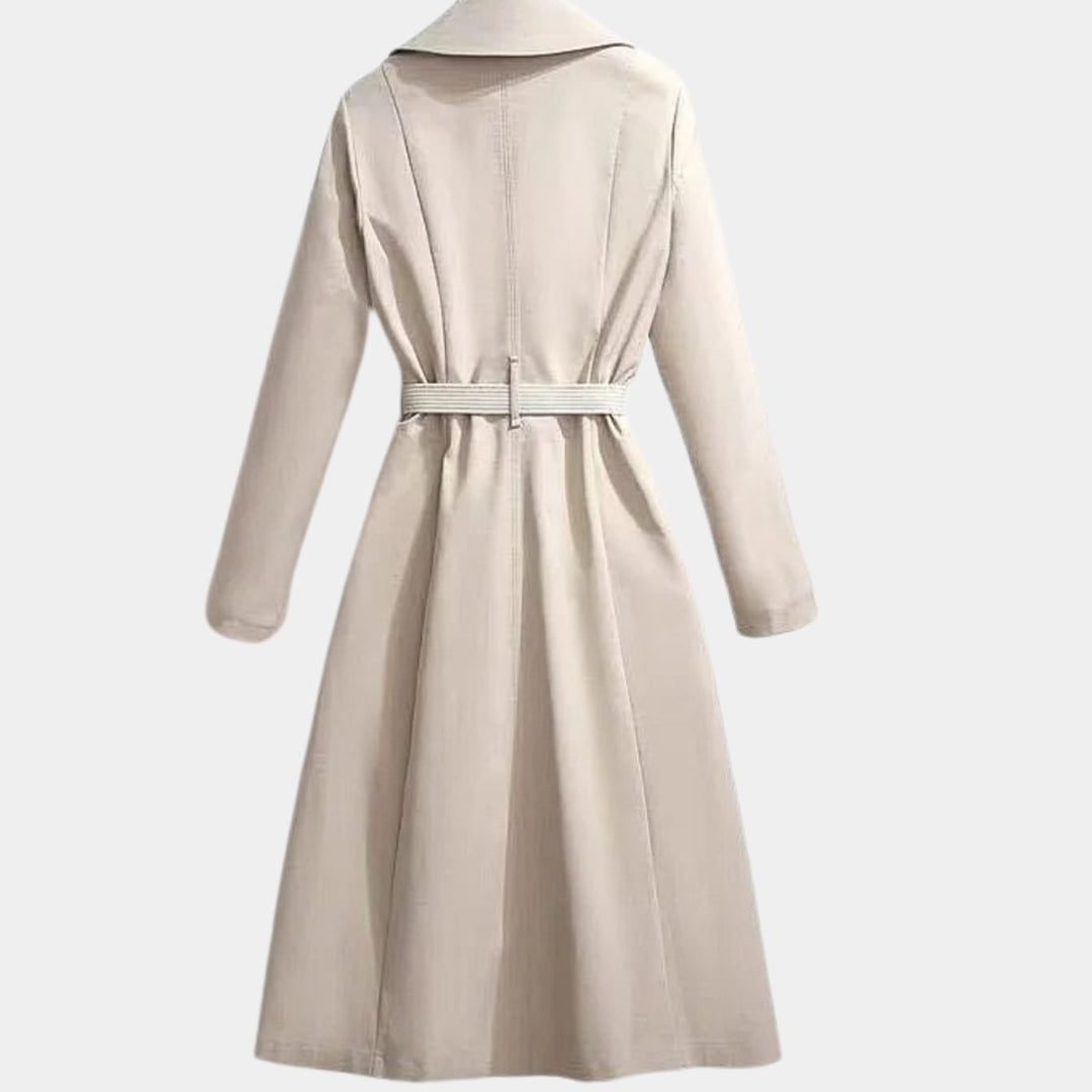 Nora | Dame Elegant Bæltet Trench Coat Klassisk Snit Hverdagsfrakke