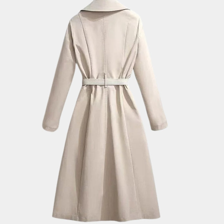 Nora | Dame Elegant Bæltet Trench Coat Klassisk Snit Hverdagsfrakke