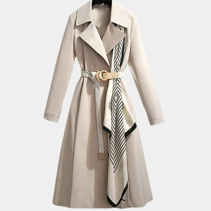 Nora | Dame Elegant Bæltet Trench Coat Klassisk Snit Hverdagsfrakke