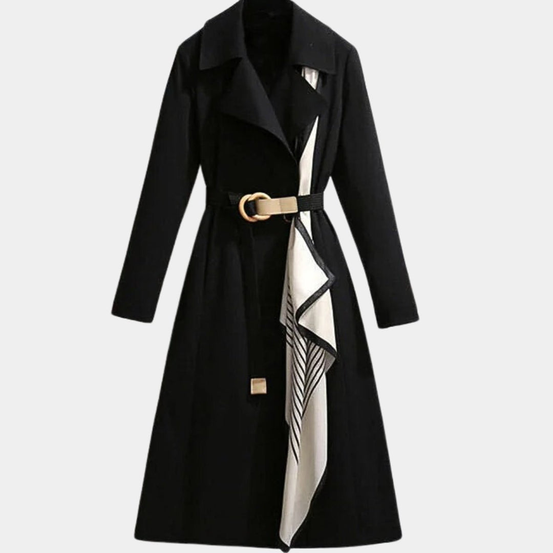Nora | Dame Elegant Bæltet Trench Coat Klassisk Snit Hverdagsfrakke