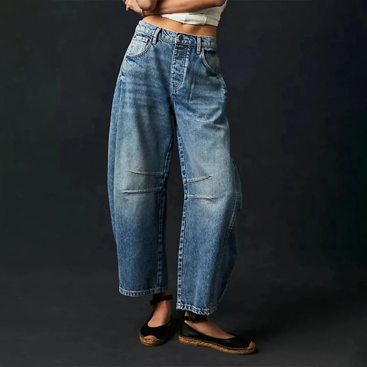 Ida | Dame Højtaljede Barrel-Leg Jeans Afslappet Pasform
