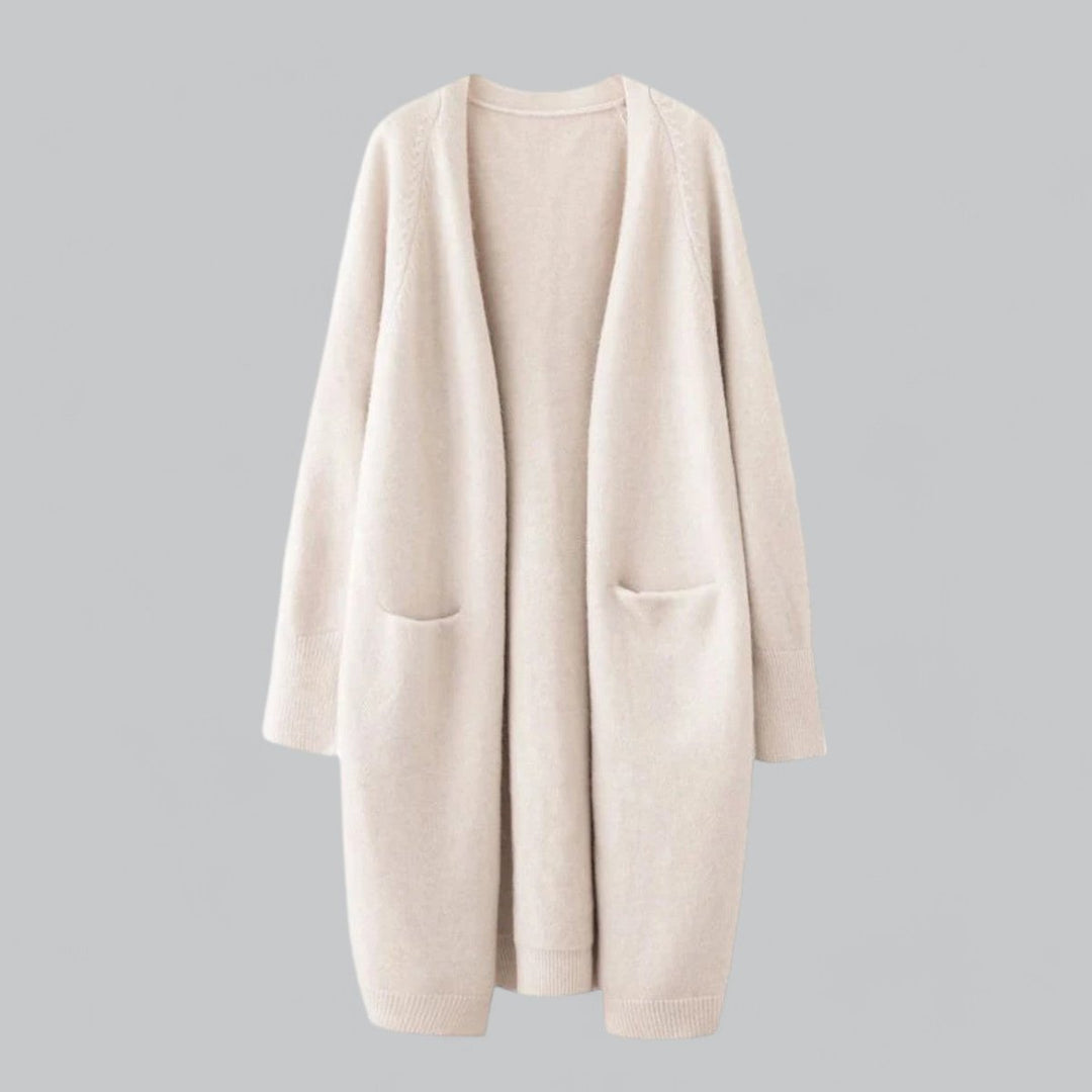 Mathilde | Dame Lang Strikket Cashmere Cardigan Oversize Pasform