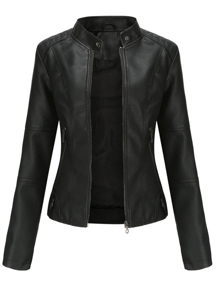 Maja | Dame Leather Jacket Skræddersyet Lynlås Biker Jakke