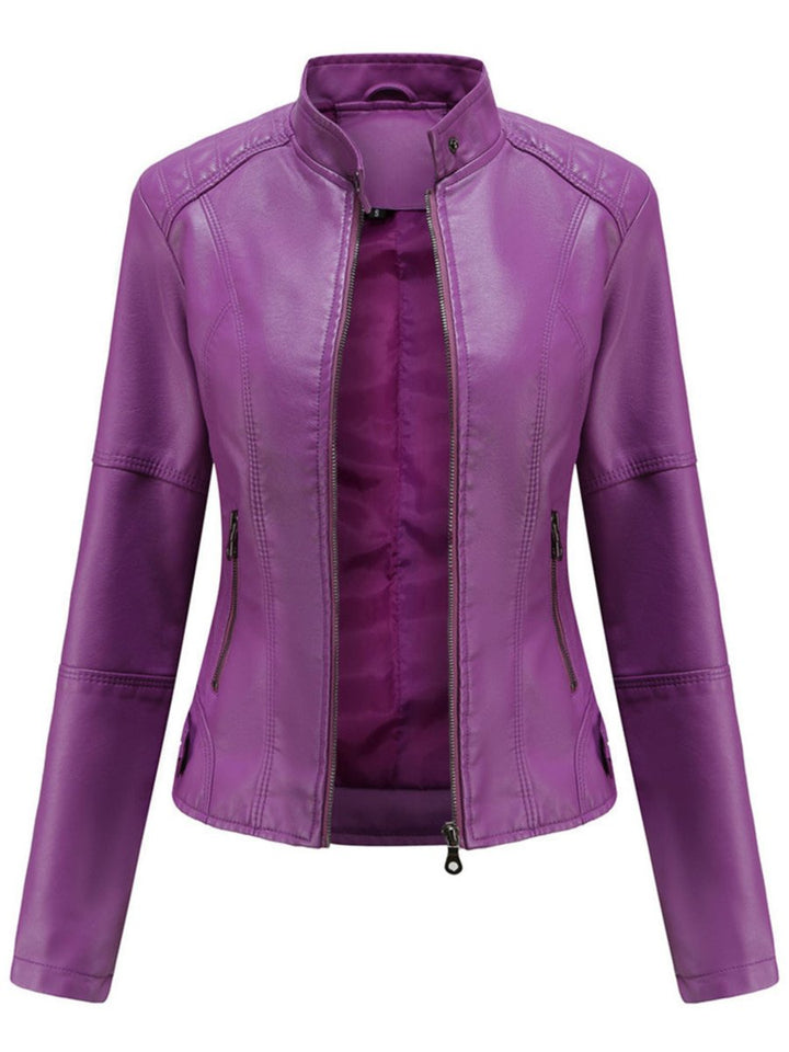 Maja | Dame Leather Jacket Skræddersyet Lynlås Biker Jakke