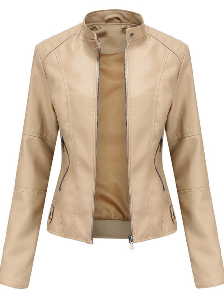 Maja | Dame Leather Jacket Skræddersyet Lynlås Biker Jakke