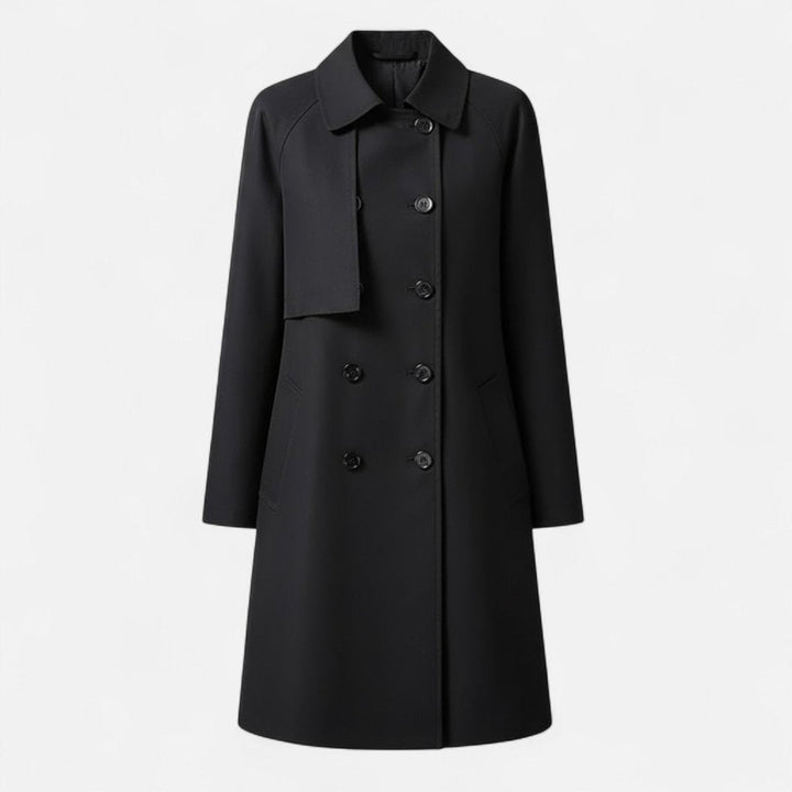 Anna | Dame Midi Uldblendet Dobbeltradet Trench Coat