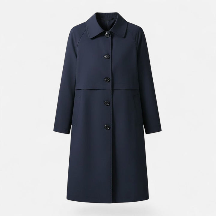 Anna | Dame Midi Uldblendet Dobbeltradet Trench Coat