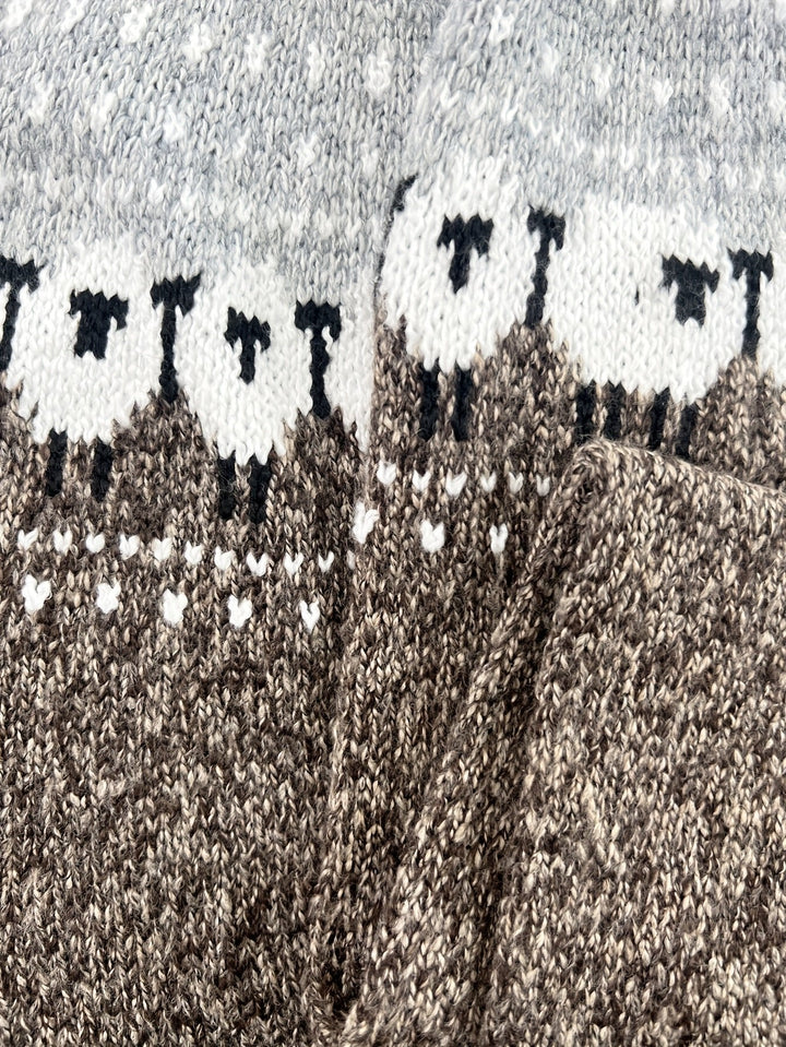 Anna | Dame Strikket Sweater med Fåre-Jacquardmønster Rundhals