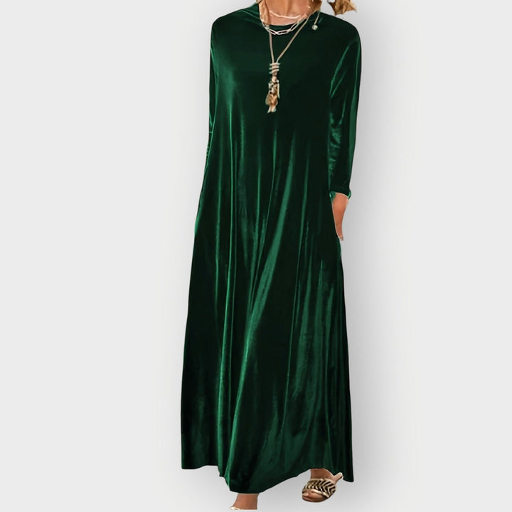 Ida | Dame Velvet Maxi Formal Dresses Langærmet Aftenkjole