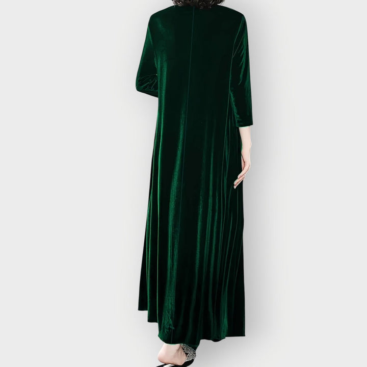 Ida | Dame Velvet Maxi Formal Dresses Langærmet Aftenkjole
