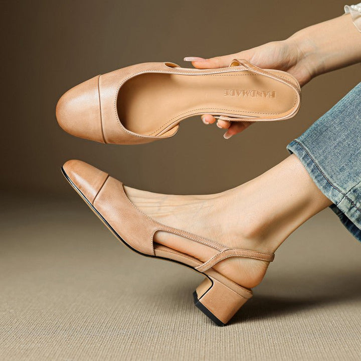 Sofia | Damernes Ægte Læder Slingback Pumps med Mandelspids