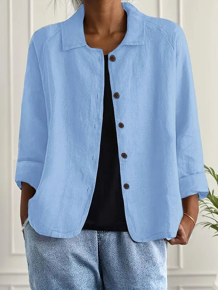 Karla | Damers Afslappet Langærmet Knaplukning Blazer Jakke
