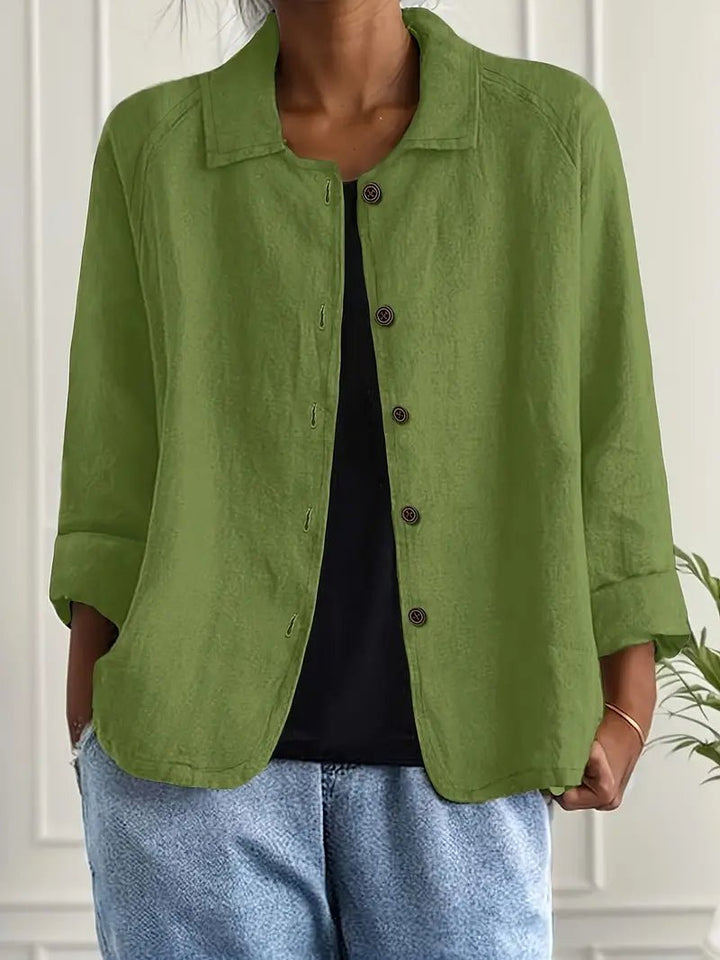 Karla | Damers Afslappet Langærmet Knaplukning Blazer Jakke