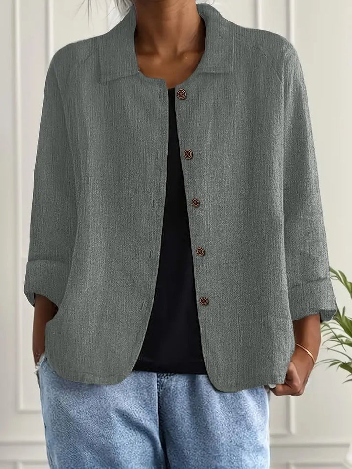 Karla | Damers Afslappet Langærmet Knaplukning Blazer Jakke