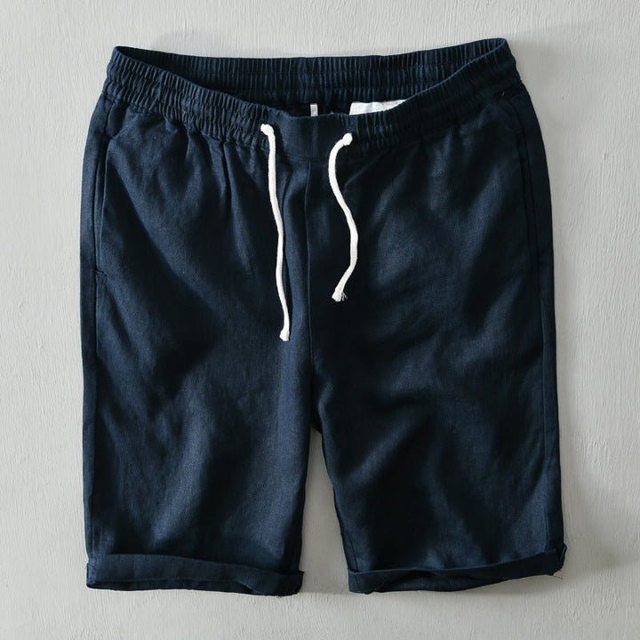 Malthe | Herre Afslappede Linen Shorts med Snørebånd
