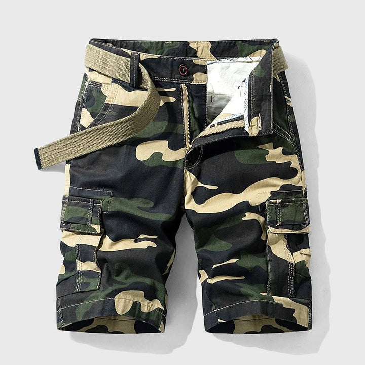 Valdemar | Herre Camouflage Cargo Short Knælang Bælte