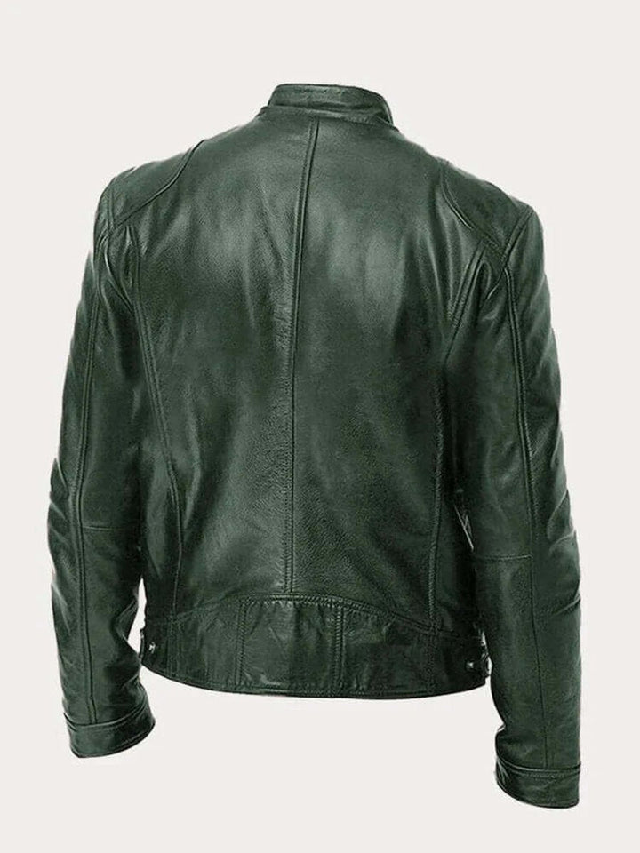 Malthe | Herre klassisk læder jacket sort biker jakke i ægte læder
