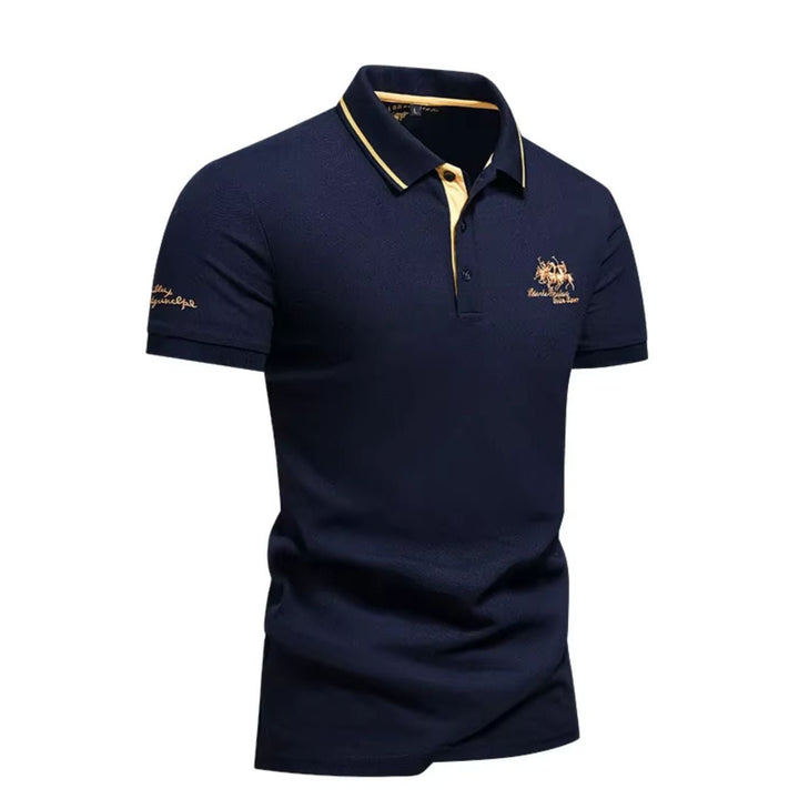 Magnus | Herre kortærmet poloshirt broderet slim-fit krave