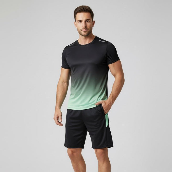 Malthe | Herre Sportsæt Åndbart Hurtigtørrende T-Shirt Shorts Træningssæt