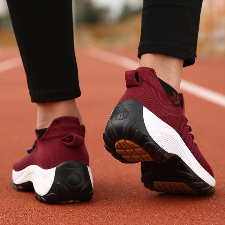 Freja | Kvinders Ortopædiske Snøre-Sneakers Hukommelsesskum Platformsål