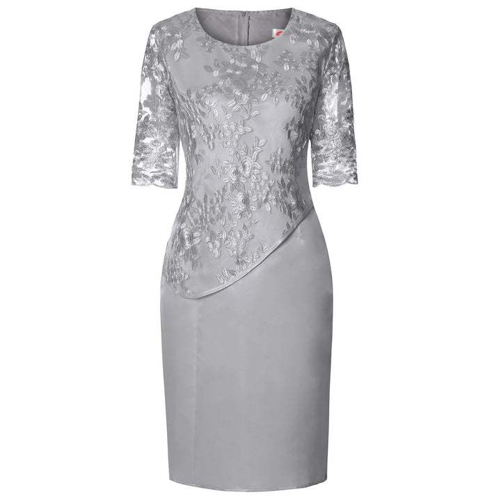 Liv | Plus Size Midi Kjole Blonde Detaljer Elegant Festkjole