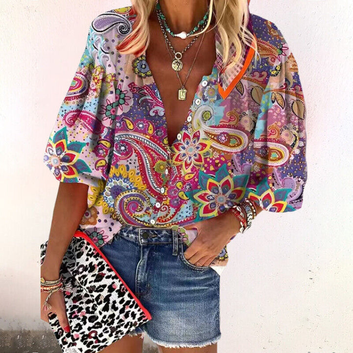 Hilda | Elegant Og Stilfuld Blomstret Bluse